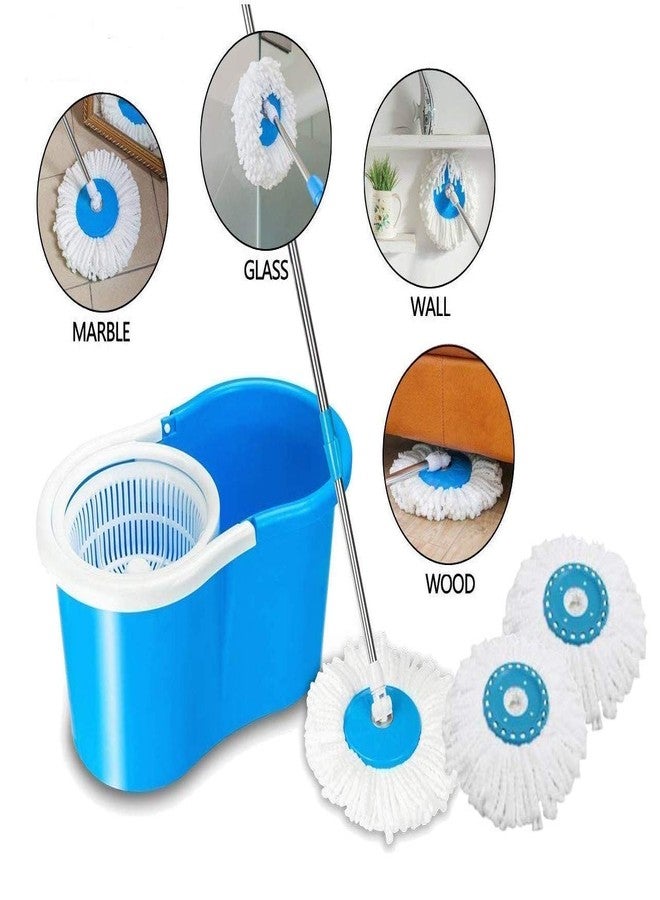 VRCT Spin Bucket Mop with 2 Refills- Super Absorbent Refills for All Type of Floors, 360 Degree Spin Bucket, 180 Degree Bendable Handle, for Perfect Cleaning - Image 4